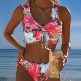 Bikiny Kvetinové Leopardie Patchwork