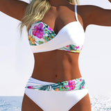 Bikini bralette s kontrastným vzorom