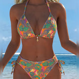 Bikini s halterom a potlačou
