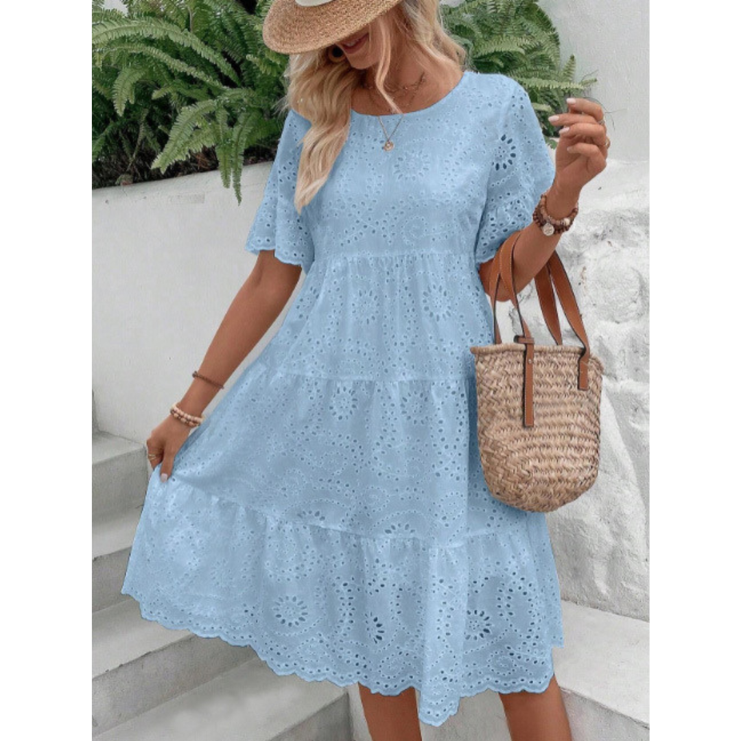 RAEMI™ – Elegantná Boho letná šaty s okrúhlym výstrihom