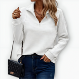 Selvieraine | Elegantný pulóver s polovičným zipsom