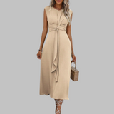REESE™ - Elegantné Maxi Šaty bez Rukávov s Okrúhlym Výstrihom