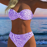 Sexy bikiny s leopardím vzorom v dvoch častiach