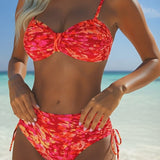 Bikini s ramienkami, abstraktný potlač