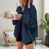 FAYE™ - Pohodlná voľná bunda s batwing rukávmi a gombíkmi
