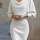 Clarisse™ — Elegantná midi šaty s drapériou, nadčasový kúsok