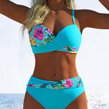 Bikini bralette s kontrastným vzorom