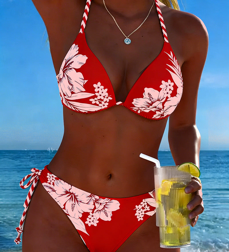 Jednoduché Sexy Bikiní s Halter Výstrihom
