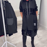 Loravynna | Trendy patchworková mikinová šaty