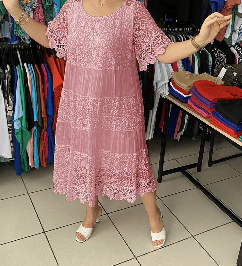 Delivara | Elegantné Šaty s Krátkym Rukávom