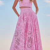 Larissa™ Vyšívaný top a maxi sukňa s vysokým pásom | Elegantný dvojdielny outfit