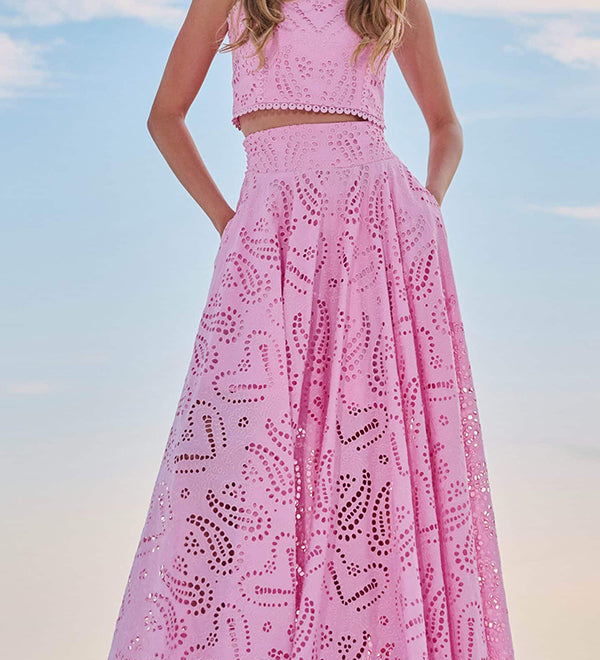 Larissa™ Vyšívaný top a maxi sukňa s vysokým pásom | Elegantný dvojdielny outfit
