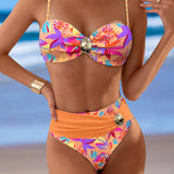 Sexy bikinové plavky s ramienkami a kovovou sponou