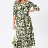 Florine™ — Elegantná a ženská midi kvetinová šaty