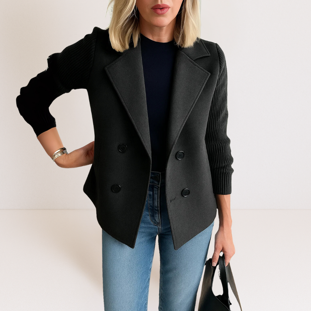 Feyrinna | Elegantná bunda s pletenými rukávmi