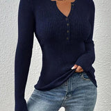 SHASHA™ - Elegantný Chic Slim Fit Dlhý Rukáv Okrúhly Výstrih Topy