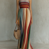 Ema - Vestido comprido e colorido sem mangas