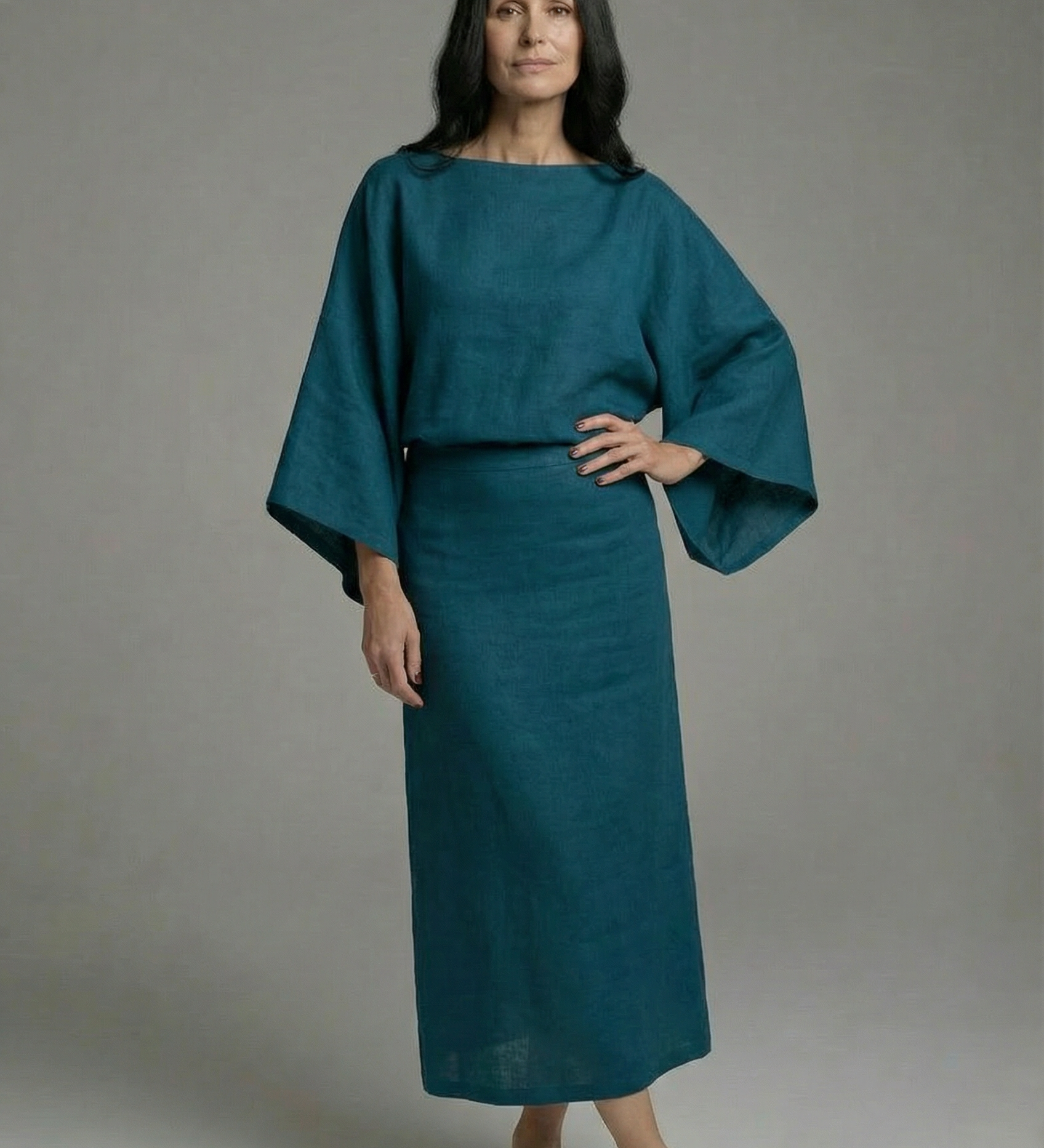 Sienna | Kimono šaty midi s viazaním v páse
