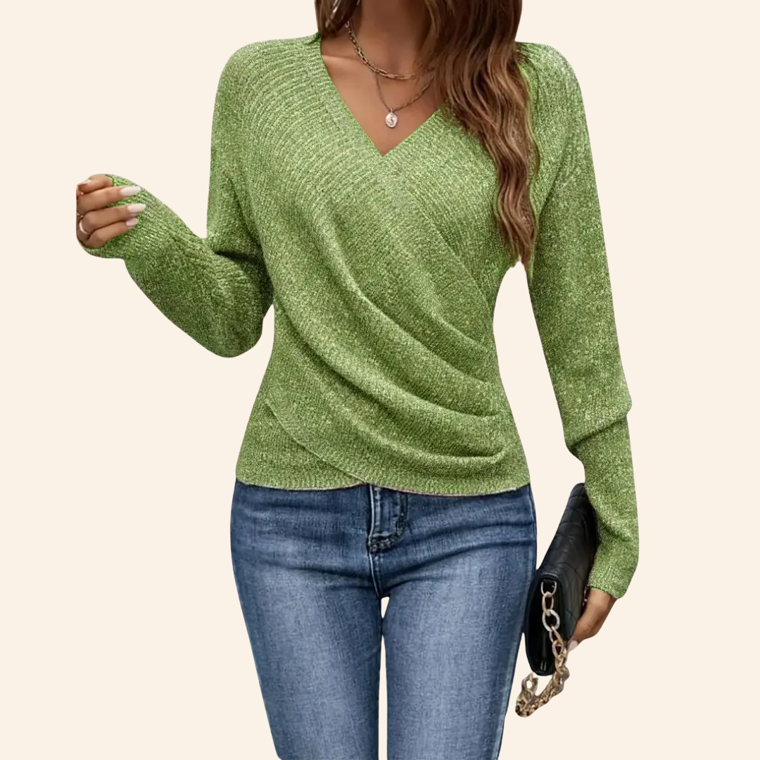 Seravielle | Elegantný top s prekríženým výstrihom do V
