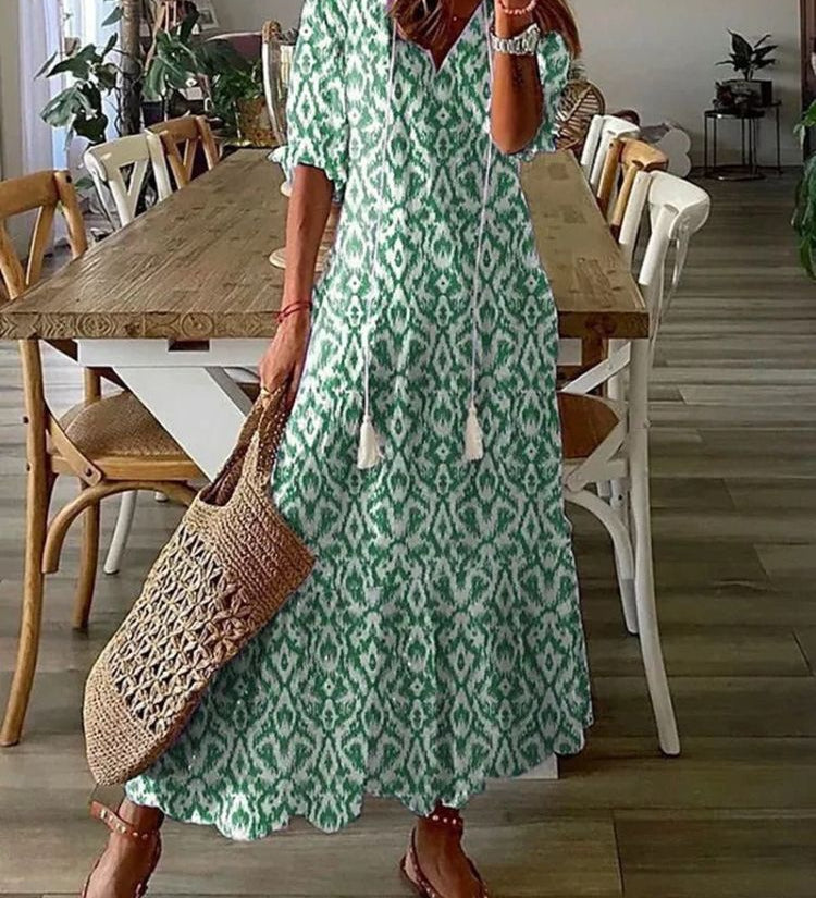 Élodie™ — Elegantná maxi kvetinová sametová šaty