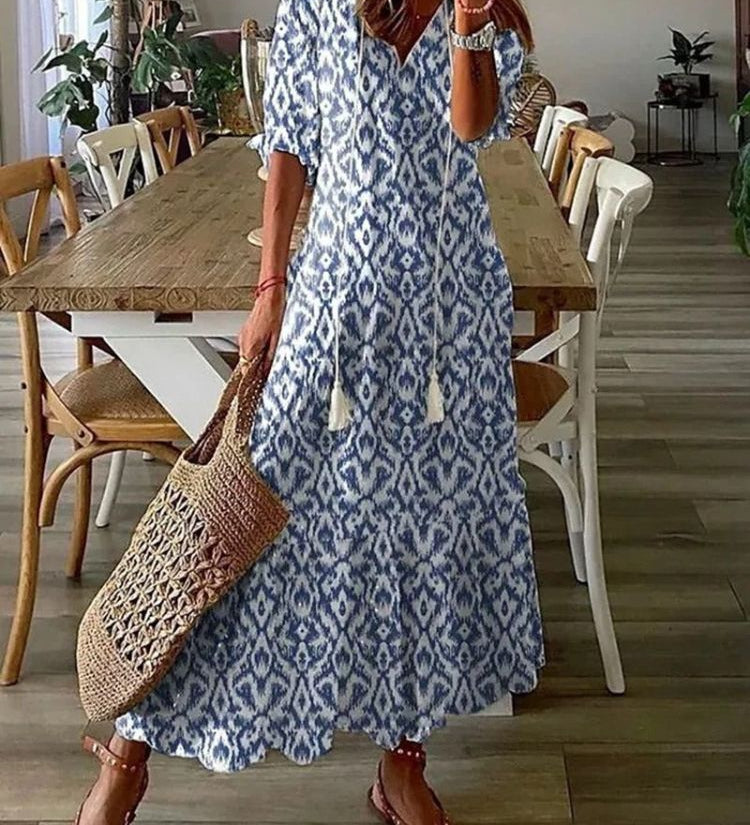 Élodie™ — Elegantná maxi kvetinová sametová šaty