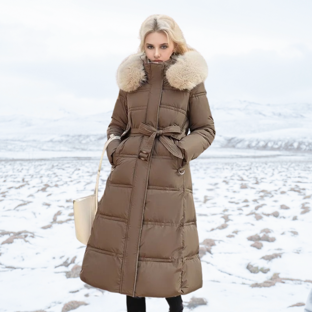 LUCIA™ | Dizajnová zimná parka s kožušinovou kapucňou