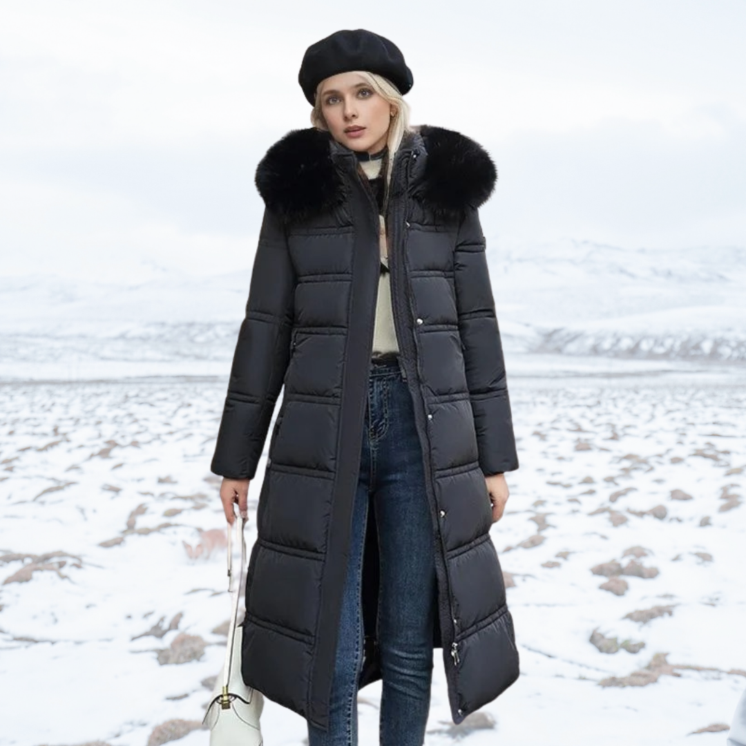 LUCIA™ | Dizajnová zimná parka s kožušinovou kapucňou