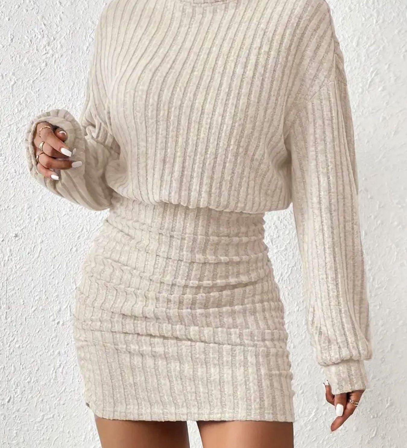 POPPY™ - Minimalistický rebrovaný rolákový šaty