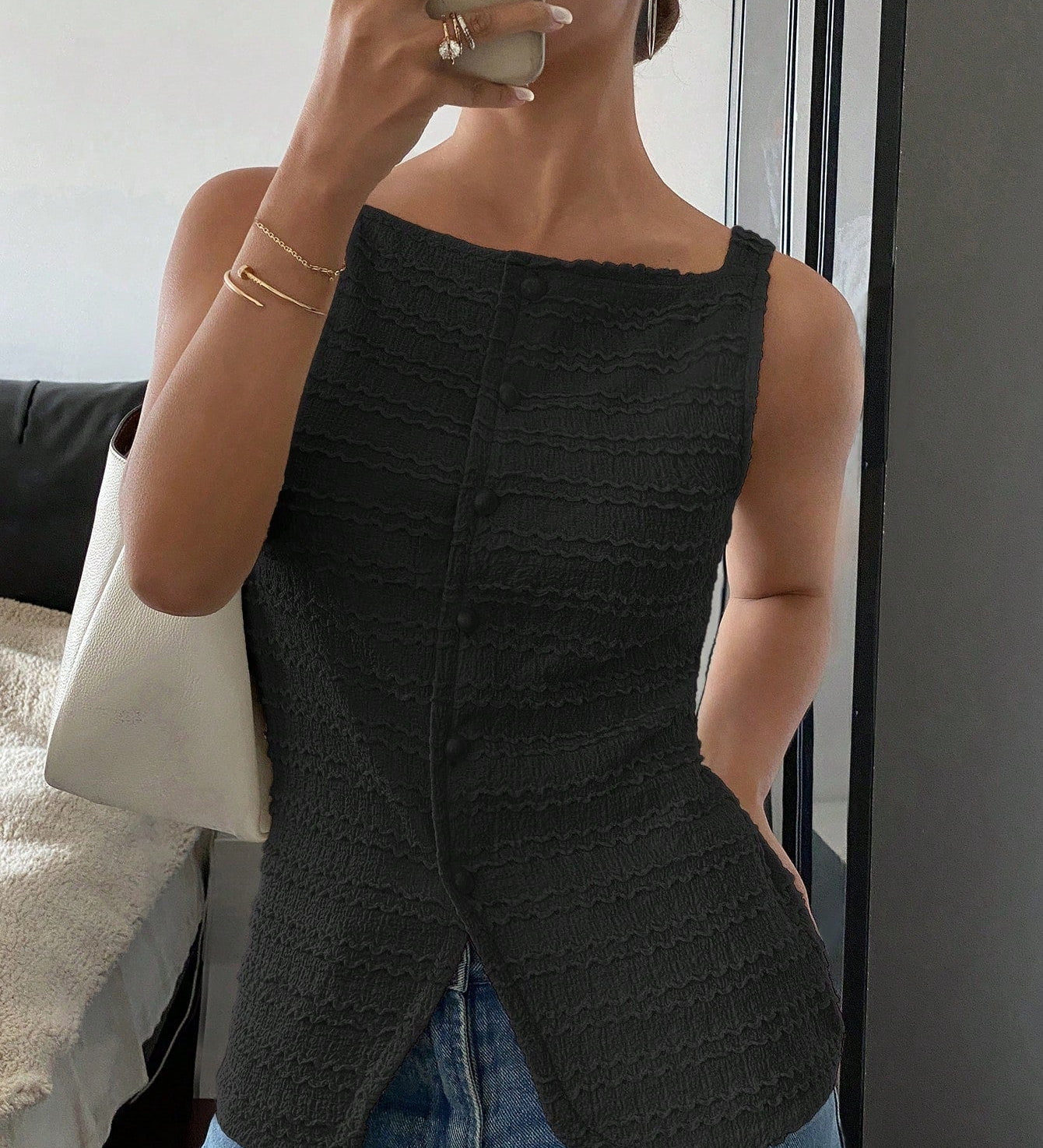 QUEENIE™ - Elegantná bezrukávová vesta s gombíkmi