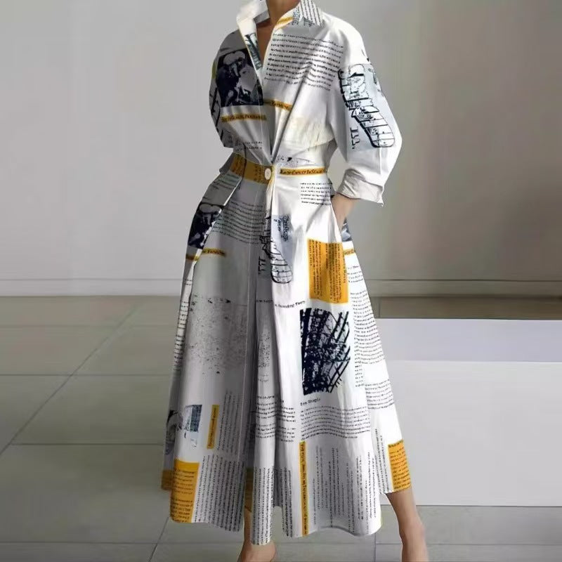 SOFER™ - Elegantné maxi šaty s prekladaným golierom