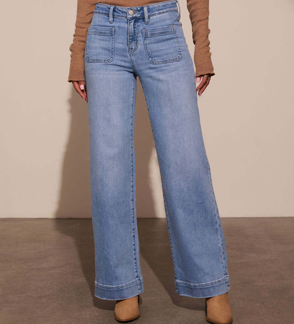 LOVIA™ – Klasické Retro Slim Fit Džínsy s Vysokým Pásom