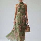 Milene - Vestido Midi com Decote Halter