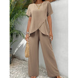 Lorrina™ Elegant Soft Two-Piece Set | Asymetrická blúzka a uvoľnené nohavice