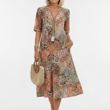 Florentine™ — Elegantná midi kvetinová šaty