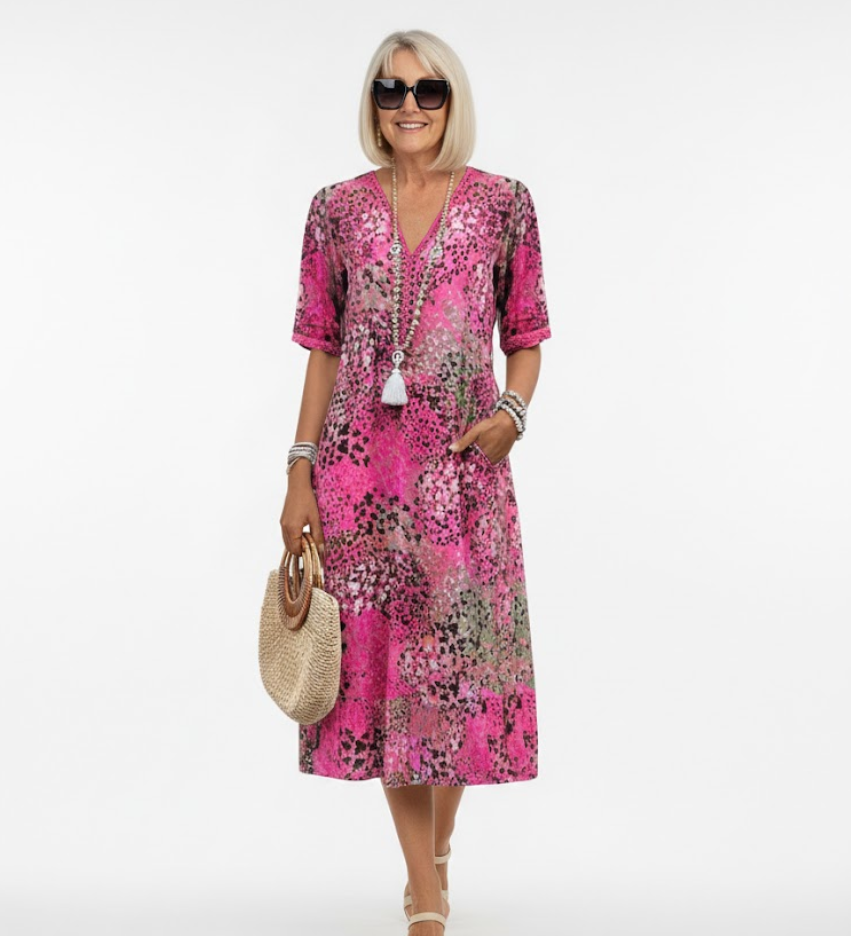 Florentine™ — Elegantná midi kvetinová šaty