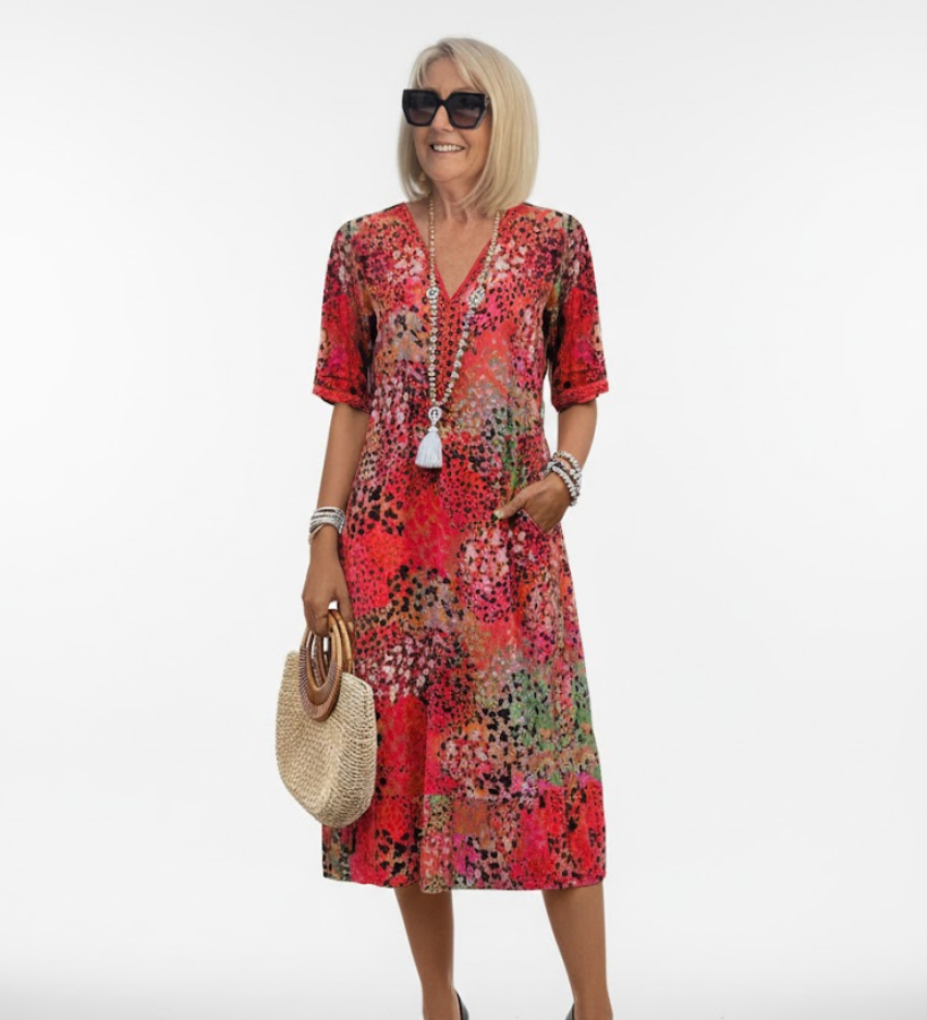 Florentine™ — Elegantná midi kvetinová šaty