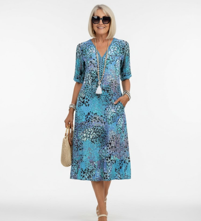 Florentine™ — Elegantná midi kvetinová šaty