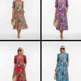 Florentine™ — Elegantná midi kvetinová šaty