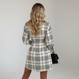 Élise™ — Elegantná kockovaná košeľová šaty