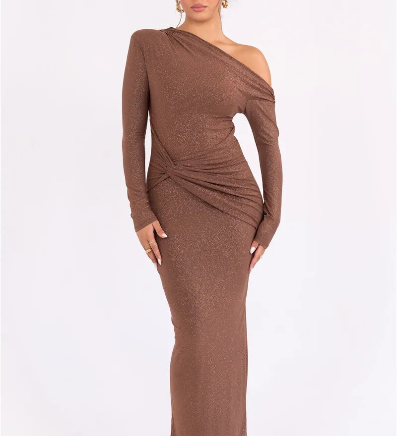 Serenya | Lesklé Elegantné Maxi Šaty