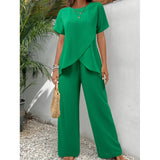 Lorrina™ Elegant Soft Two-Piece Set | Asymetrická blúzka a uvoľnené nohavice