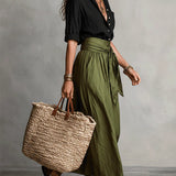 Vera - Conjunto Elegance Preto & Verde Oliva