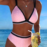 Bikini s blokom farieb a dvojitými štruktúrovanými ramienkami