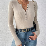 SHASHA™ - Elegantný Chic Slim Fit Dlhý Rukáv Okrúhly Výstrih Topy
