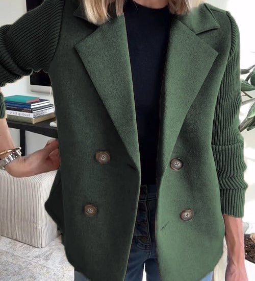 Corvielleen | Elegantný Blazer s Pletenými Rukávmi