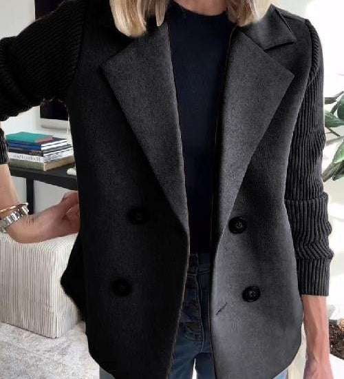 Corvielleen | Elegantný Blazer s Pletenými Rukávmi