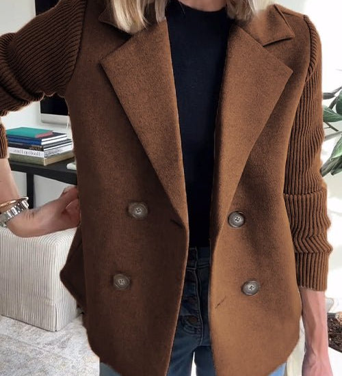 Corvielleen | Elegantný Blazer s Pletenými Rukávmi