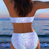 Bikini s leopardím vzorom typu bandeau