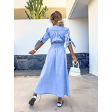 MAELLE™ – Elegantné Midi Šaty s V-Výstrihom