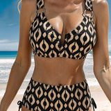Vintage bikiny s geometrickým vzorom